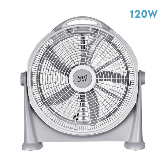 Ventilador Sobremesa Fresco 120W Gris Fabrilamp - Vista frontal completa con 5 aspas