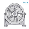 Ventilador Sobremesa Fresco 120W Gris Fabrilamp - Vista frontal completa con 5 aspas