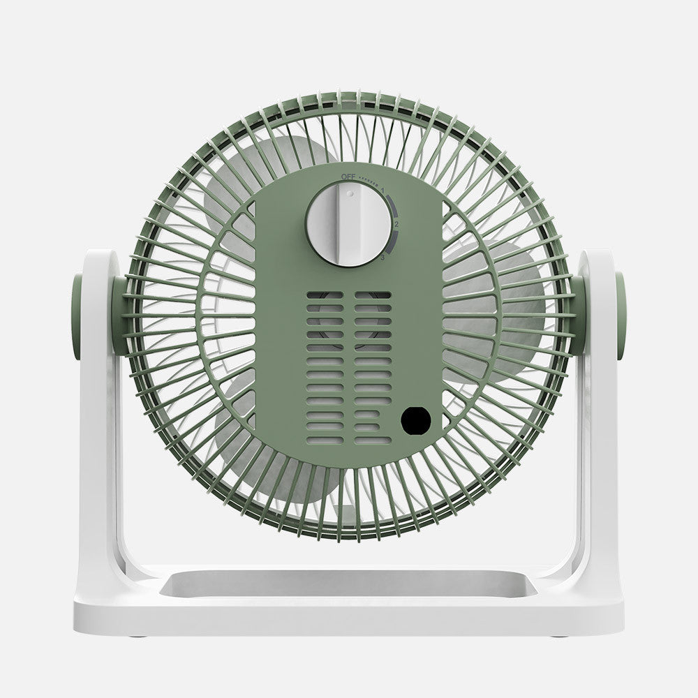 Moderno ventilador verde ideal para el escritorio