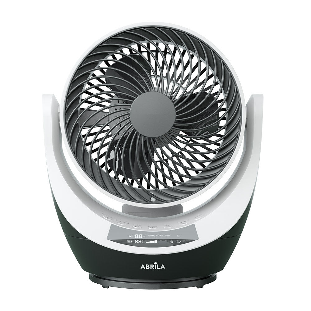 Ventilador Navia fabricado en metal color negro y blanco