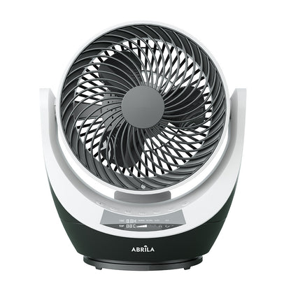 Ventilador Navia fabricado en metal color negro y blanco