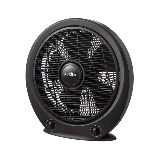 Ventilador de sobremesa Puma Negro de Fabrilamp, vista frontal.