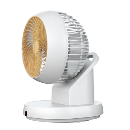 Ventilador de sobremesa Urbel blanco/haya con mando a distancia y temporizador. Fabrilamp.