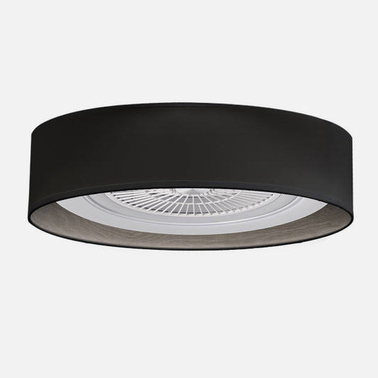 Ventilador de techo LED Fabrilamp/Abrila Tania (Ref. 188391509) - Detalles: Diseño moderno negro/madera gris, 5 aspas, 72W, 6120lm, 3 temperaturas de luz, mando a distancia con temporizador y memoria, 6 velocidades.
