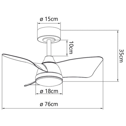 Ventilador de techo AJP/Alemar Tauro 76cm blanco/madera con luz LED - Ref. 11825 - Calidad superior, diseño elegante y silencioso. LUZGURU
