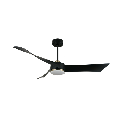 Ventilador de Techo con Luz Tempel 132 cm Negro y Cuero Fabrilamp - vista principal | Fabrilamp / Abrila · Ref. 187491373