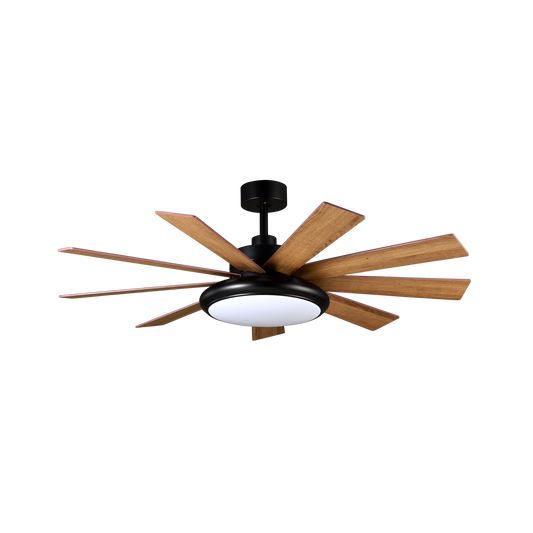 Ventilador Techo PIREO DC 9 Aspas Roble/Haya con Luz LED 3 Temperaturas y Mando Remoto | Fabrilamp / Abrila - vista principal | Fabrilamp / Abrila · Ref. 185391982