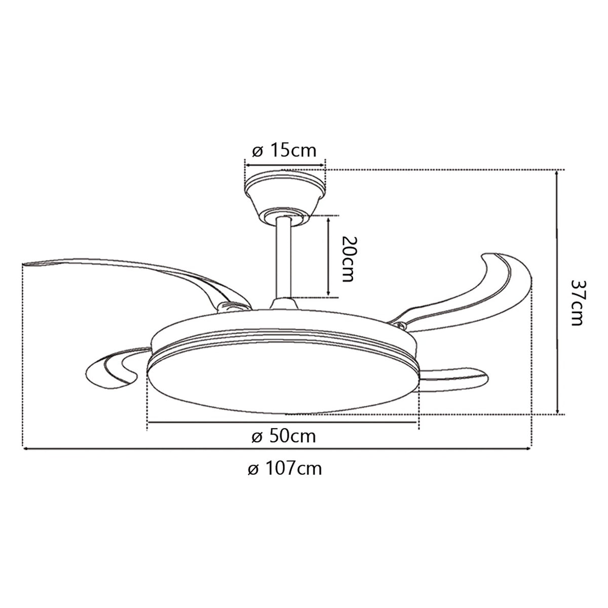 Ventilador de Techo Creta – vista 3 · Ref. 16026