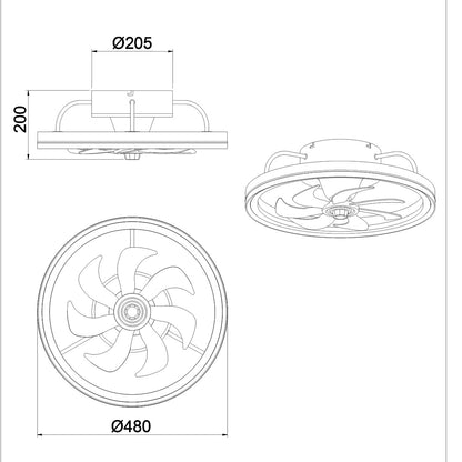Ventilador de Techo AJP/Alemar Tom Blanco 50cm - 7 Palas - luzguru.com