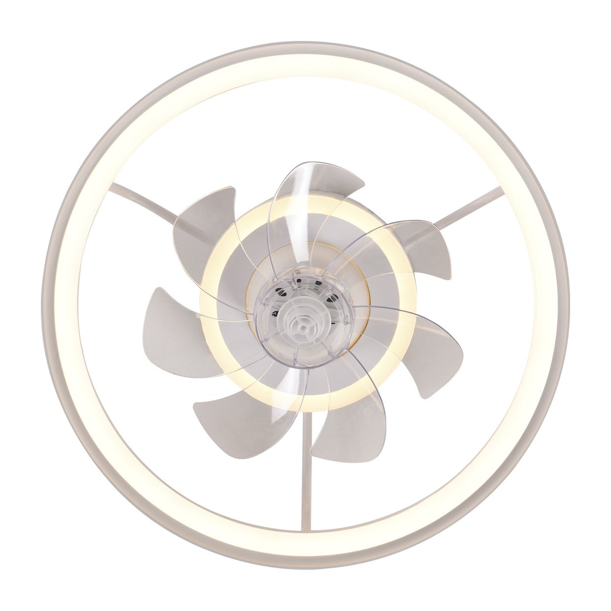 Ventilador de techo Tom 50cm AJP/Alemar - Ref. 11543: Dimensiones detalladas.  Motor DC silencioso, luz LED regulable. ¡Máxima eficiencia y confort!
