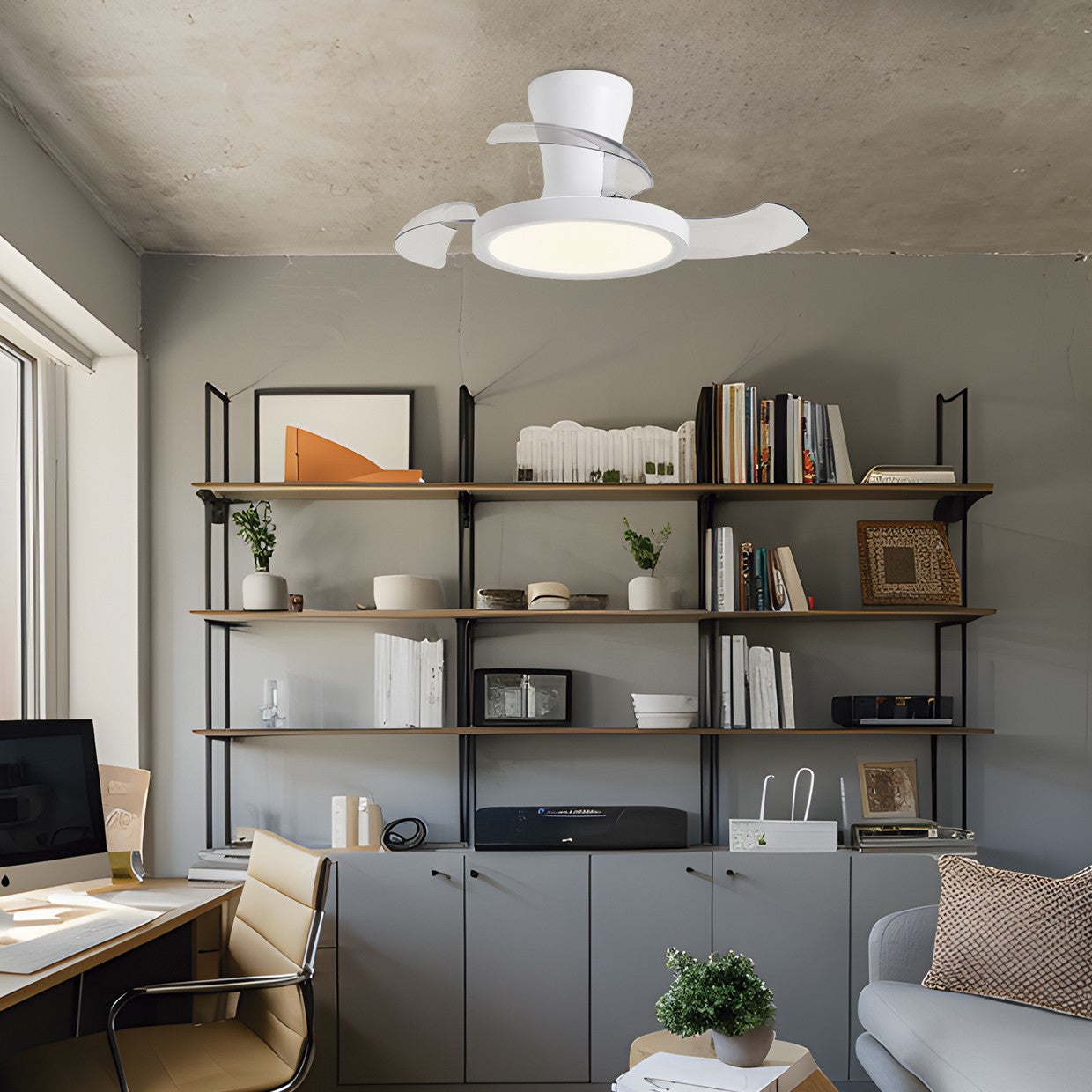 Ventilador Tombet 30cm Blanco LED 48W - AJP/Alemar (Ref. 11832) - LUZGURU
