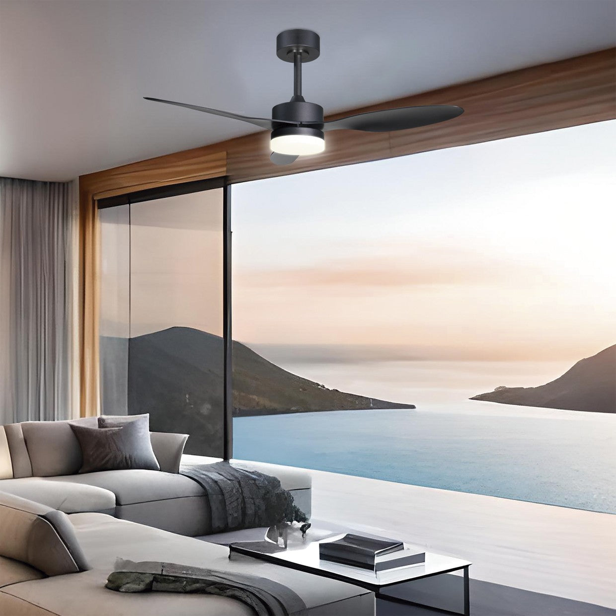 Ventilador Valcano Negro 107cm AJP / Alemar - luzguru.com