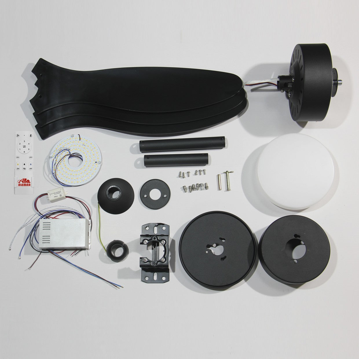 Medidas Ventilador Valcano Negro 107cm AJP Alemar (Ref. 11541) - LuzGuru
