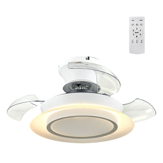Ventilador de Techo LED Villa 33 cm 18W 2400 lm CCT Aspas Retráctiles CristalRecord - vista principal | CristalRecord
