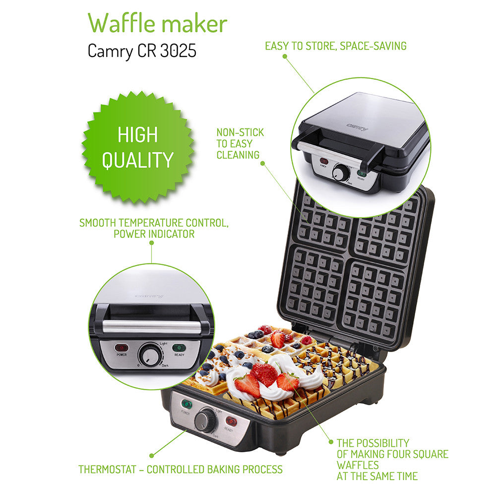 Gofrera con termostato para un control preciso de la temperatura