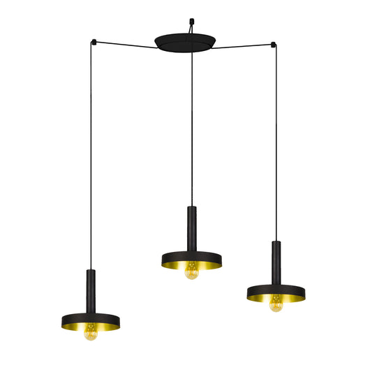 Colgante Moderno 2016 Negro/Oro – vista principal · Ref. 20160-3L