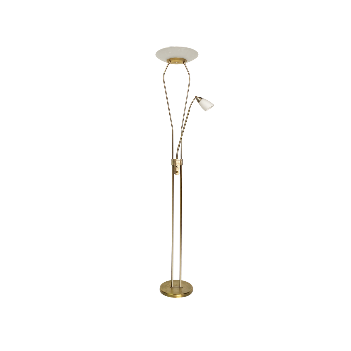 Pie de Salón con Lector Wolf 178 cm Cuero Regulable Fabrilamp - vista principal | Fabrilamp / Abrila · Ref. 135942014
