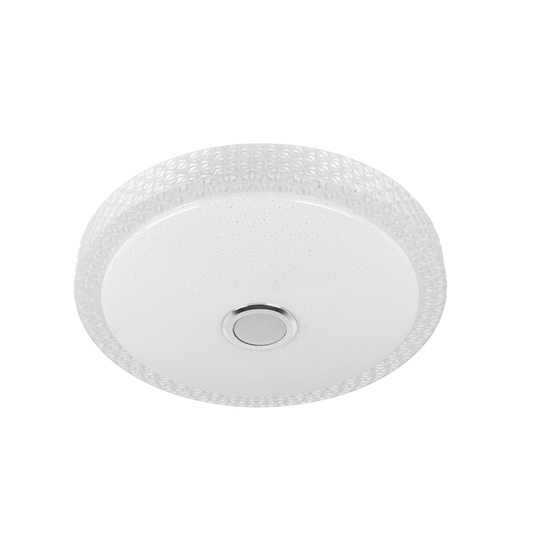 Plafón Moderno LED Zaid Blanco/transparente – vista principal · Ref. 201085001