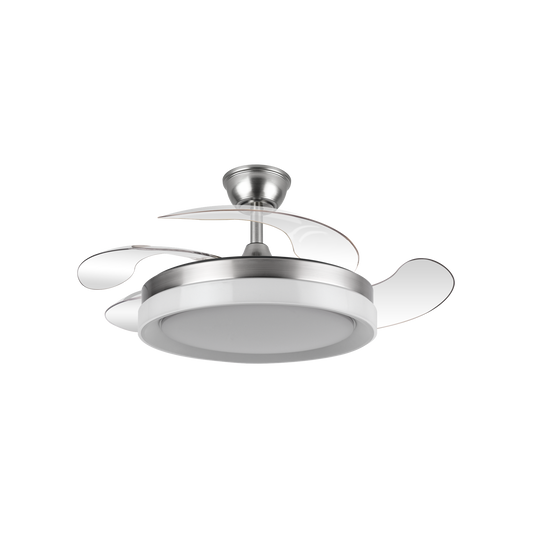 Ventilador de Techo Zenit 107 cm Aspas Retráctiles LED Níquel Fabrilamp - vista principal | Fabrilamp / Abrila · Ref. 208491303